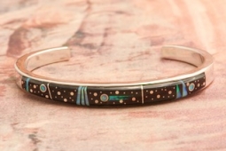 Calvin Begay Night Sky Design Sterling Silver Bracelet